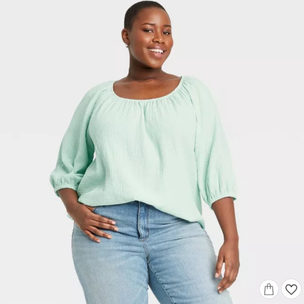 Sea foam green blouse